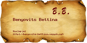 Benyovits Bettina névjegykártya